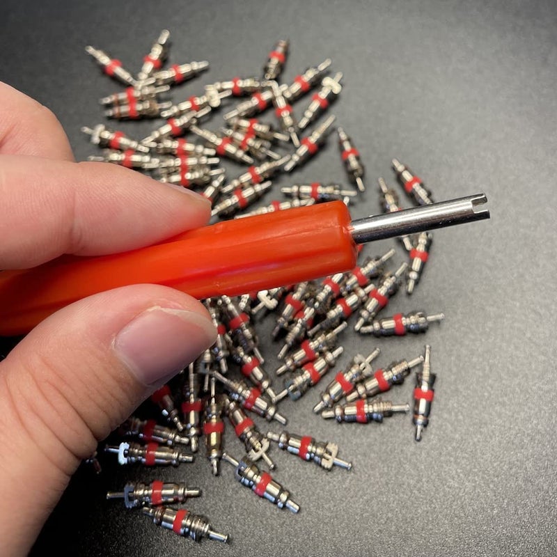 Z&D Valve Aracey Tire Repair Tool Set - 4 x Dual Single Head Valve Core Remover and 100 Pieces Car Truck Replacement Tire Tyre Valve Stem Core Part - Image 4